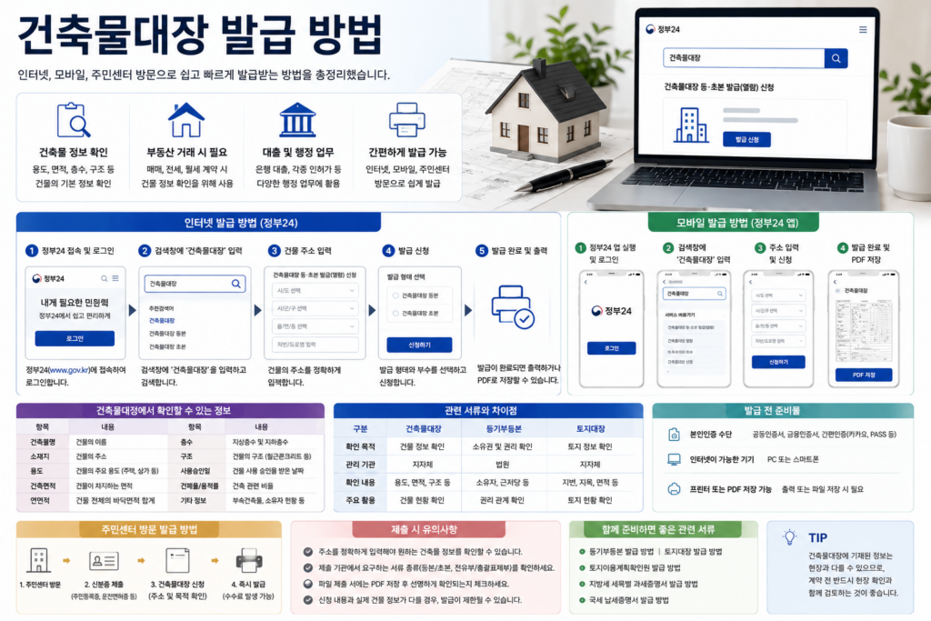 건축물대장 발급 방법