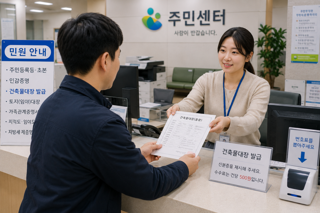 건축물대장 주민센터 발급