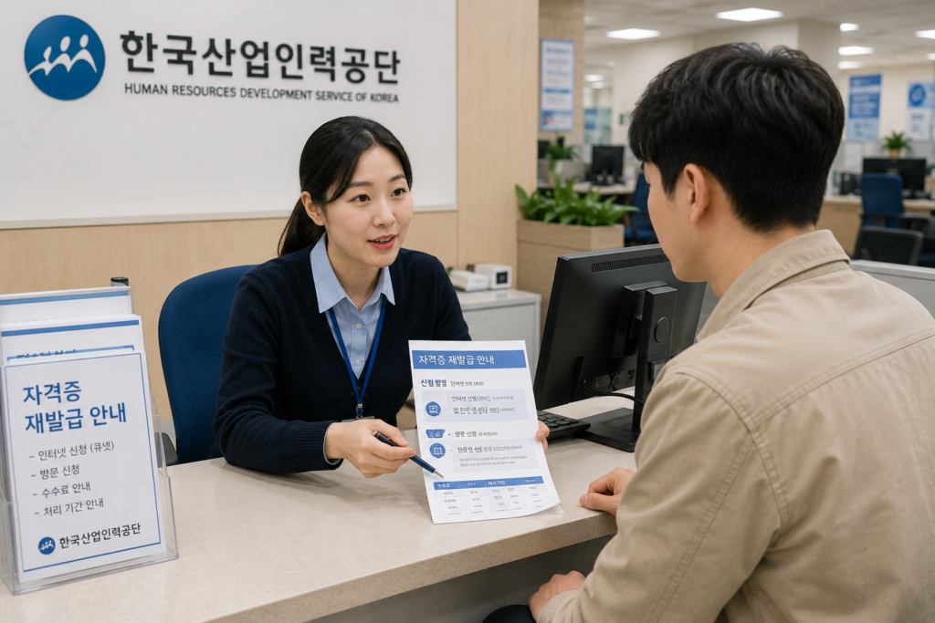 국가기술자격증 한국산업인력공단 재발급