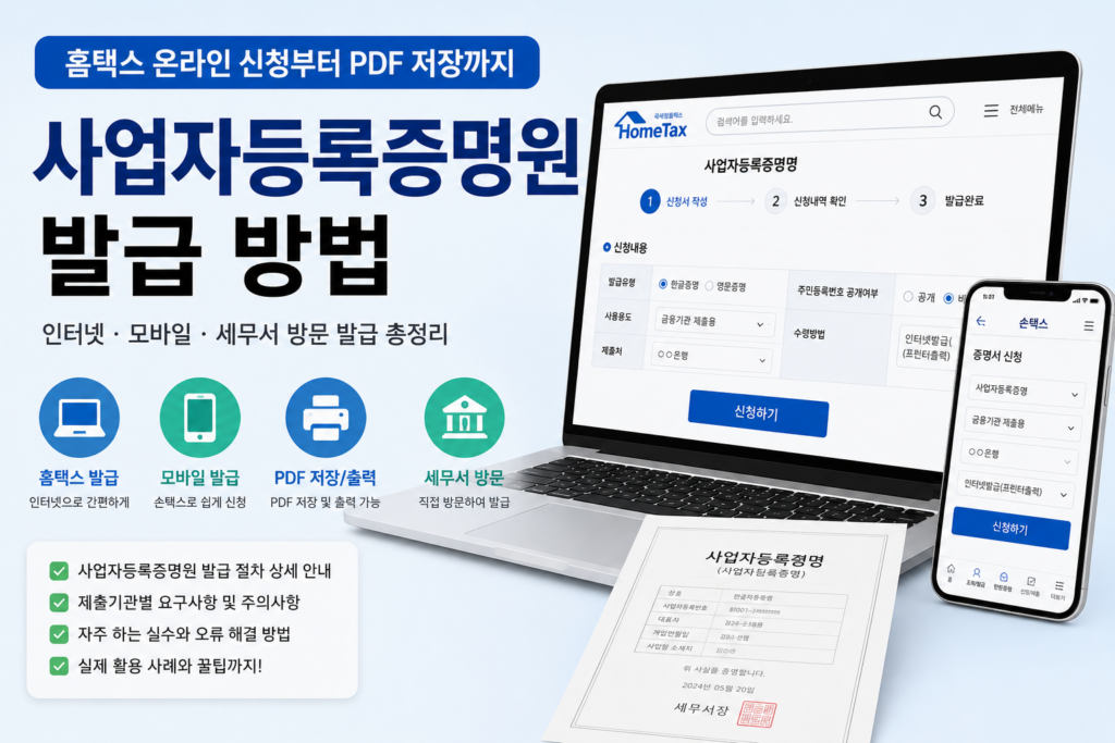 사업자등록증명원 발급 방법