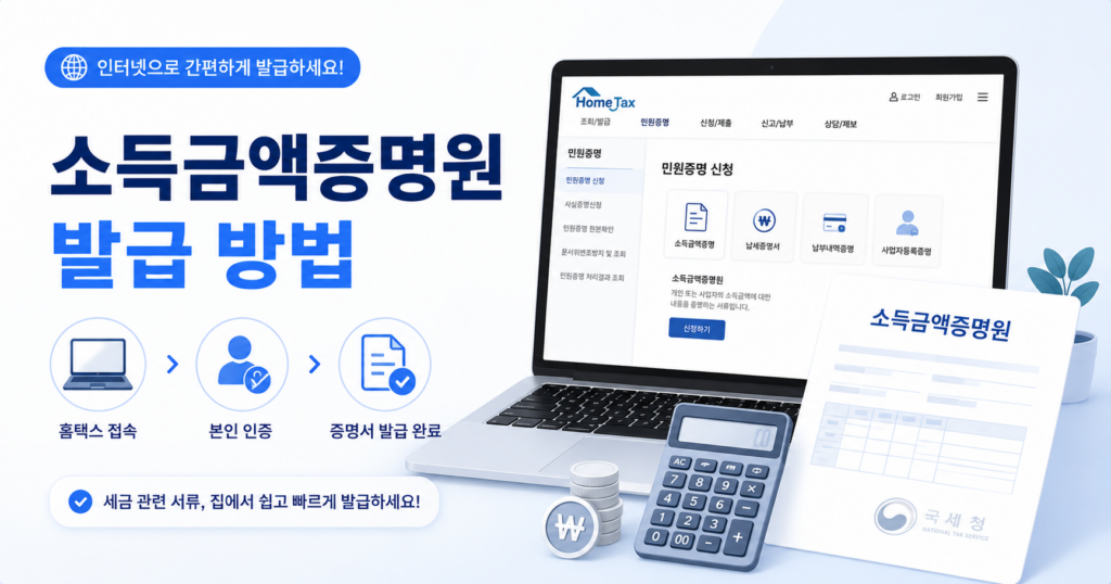 소득금액증명원 발급 방법