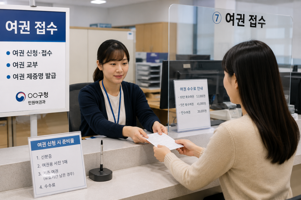 여권 재발급 신청 방법 구청 방문 신청 모습