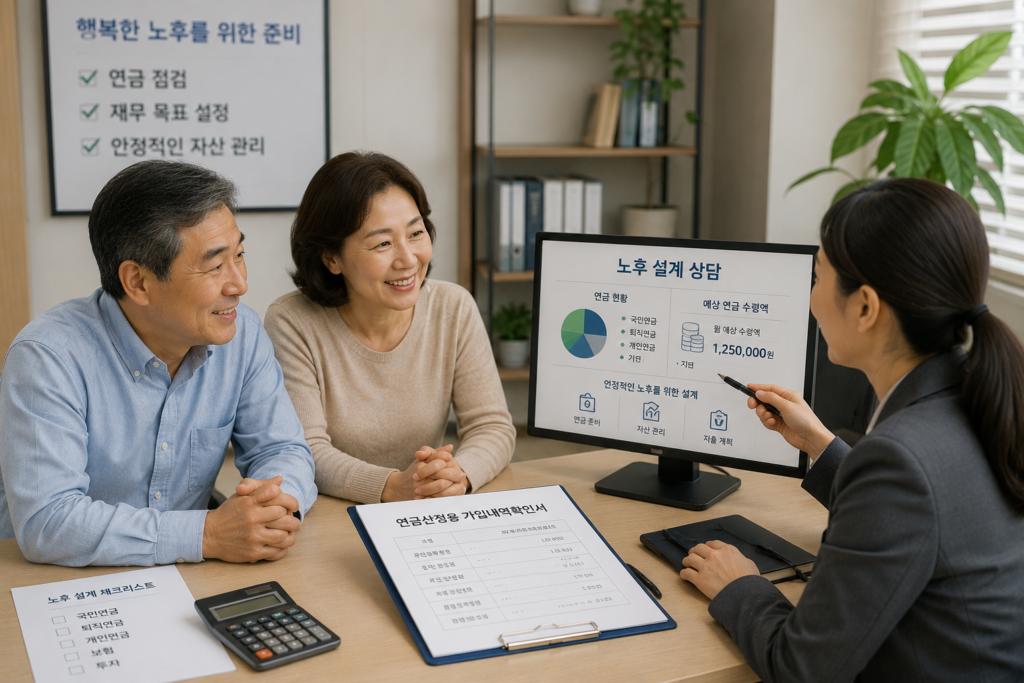 연금산정용 가입내역확인서 발급 방법 노후 설계를 상담받는 중장년층