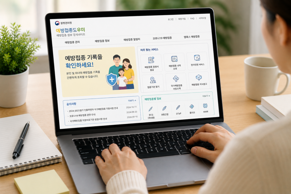 질병관리청 예방접종증명서 발급신청