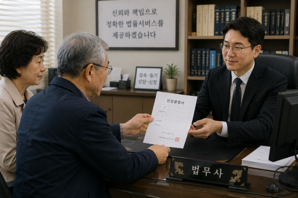 부모님 상속 절차를 진행하면서 법무사 사무실에 인감증명서 제출