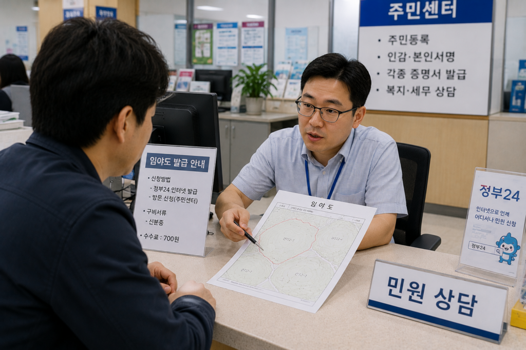 임야도 발급 주민센터상담