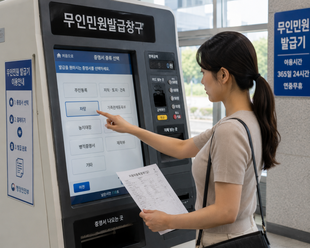 무인발급기 자동차등록원부