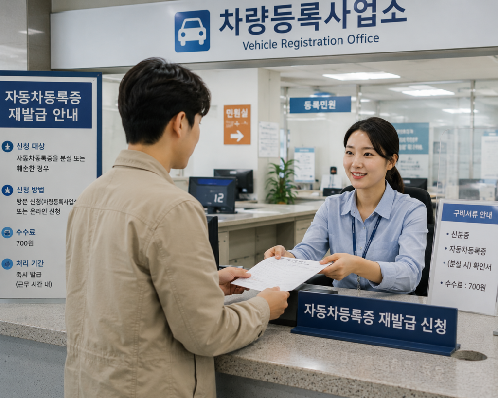 자동차등록증 재발급 방법 차량등록사업소 방문 신청