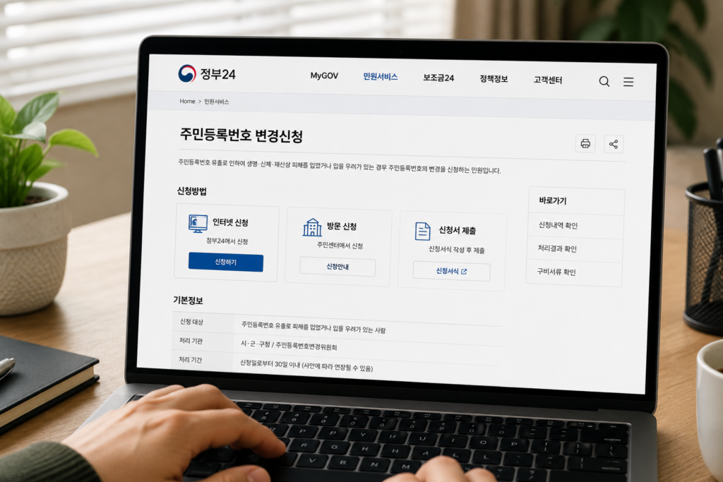 정부24주민등록번호변경