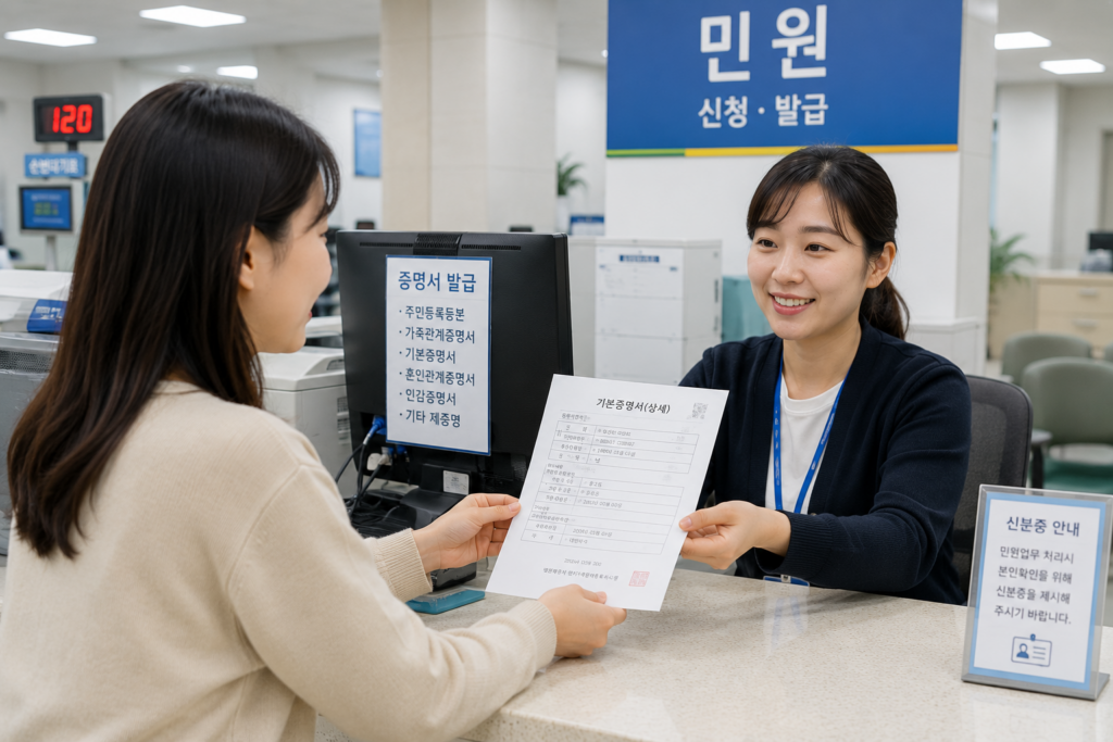 기본증명서 인터넷 발급 방법 주민센터 방문 발급