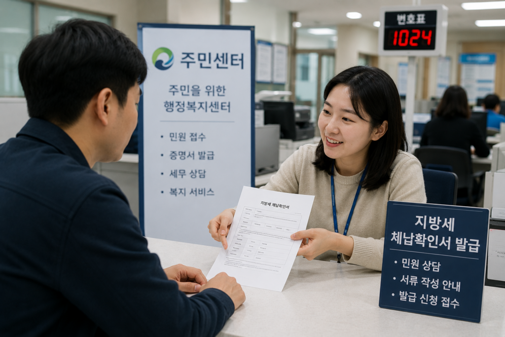 지방세체납확인서 주민센터 상담발급