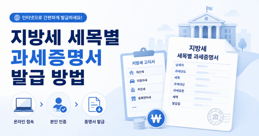 지방세 세목별 과세증명서 발급 방법