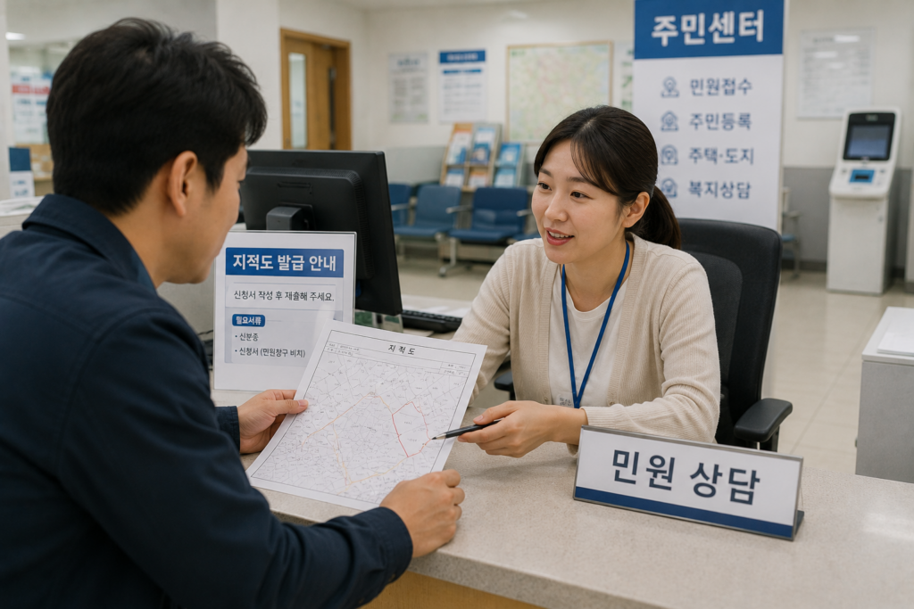 주민센터 지적도 발급신청