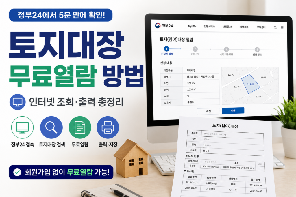 토지대장 무료열람 방법