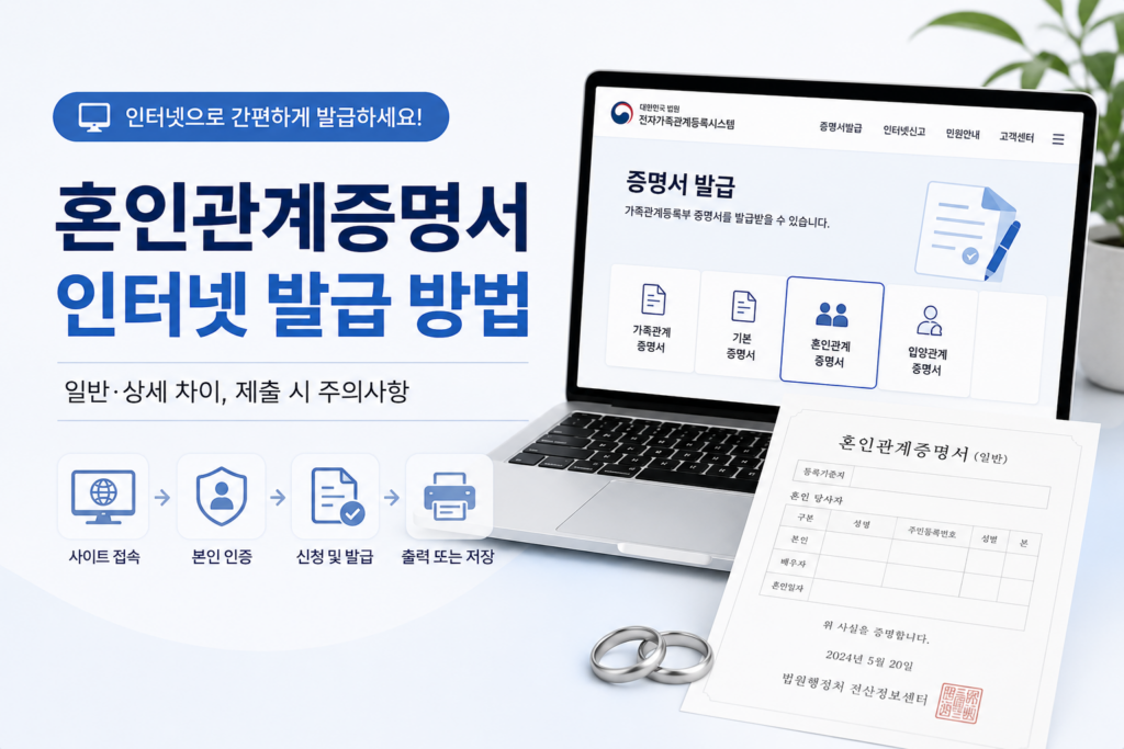 혼인관계증명서 인터넷 발급 방법