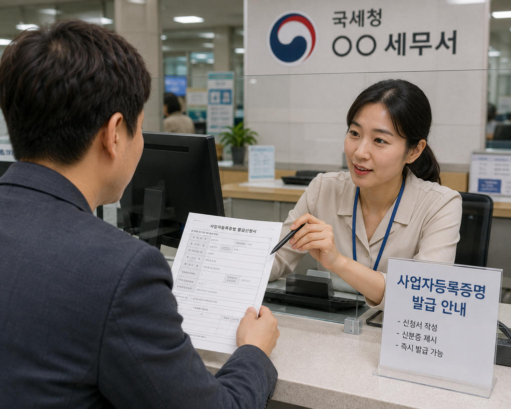 사업자등록증명 세무서 발급