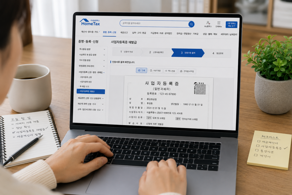 사업자등록증 재발급