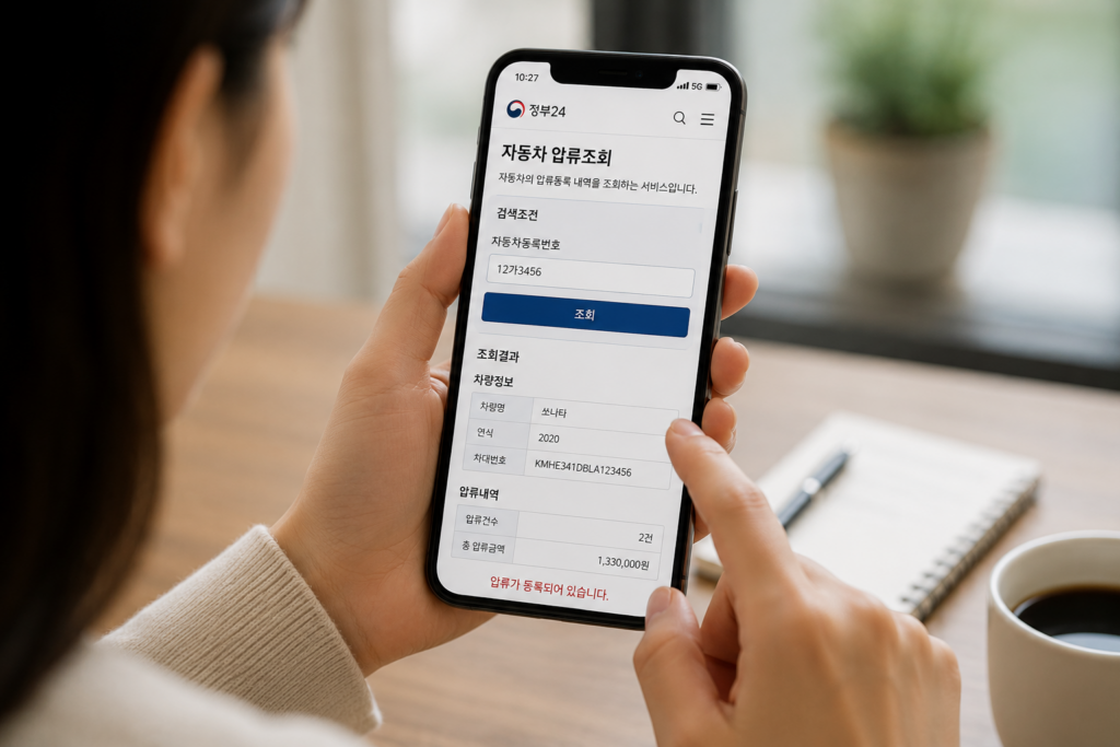 자동차 압류 스마트폰으로 조회