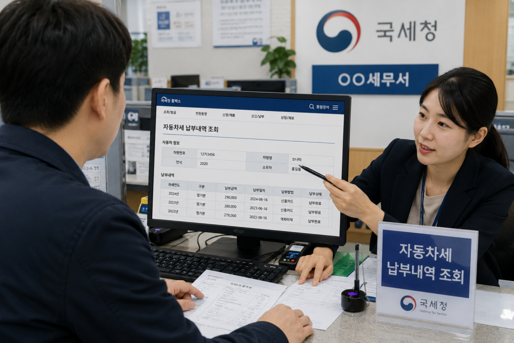 자동차세 납부내역 세무서 조회