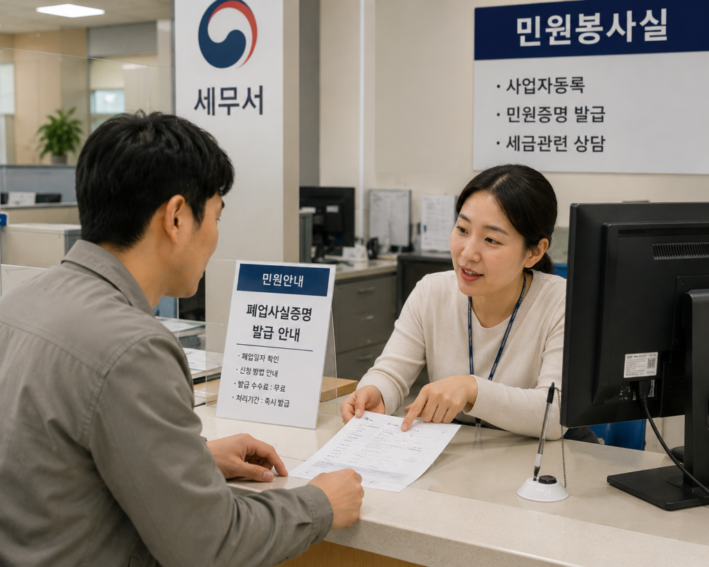폐업사실증명 세무서 상담