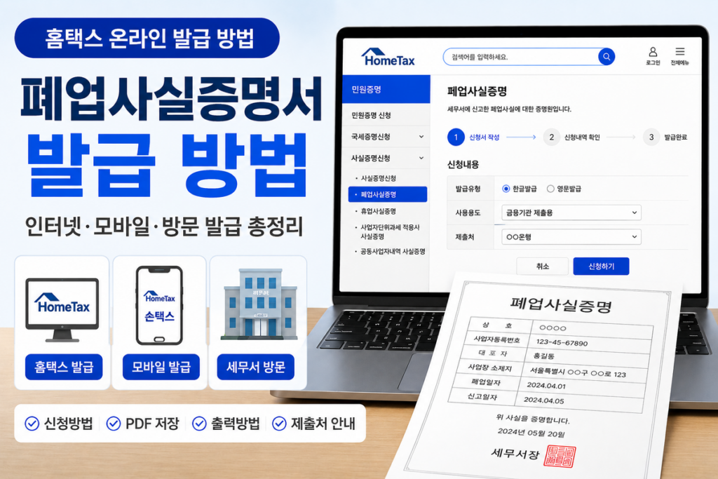 폐업사실증명 발급방법